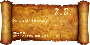 Krauth Dezső névjegykártya
